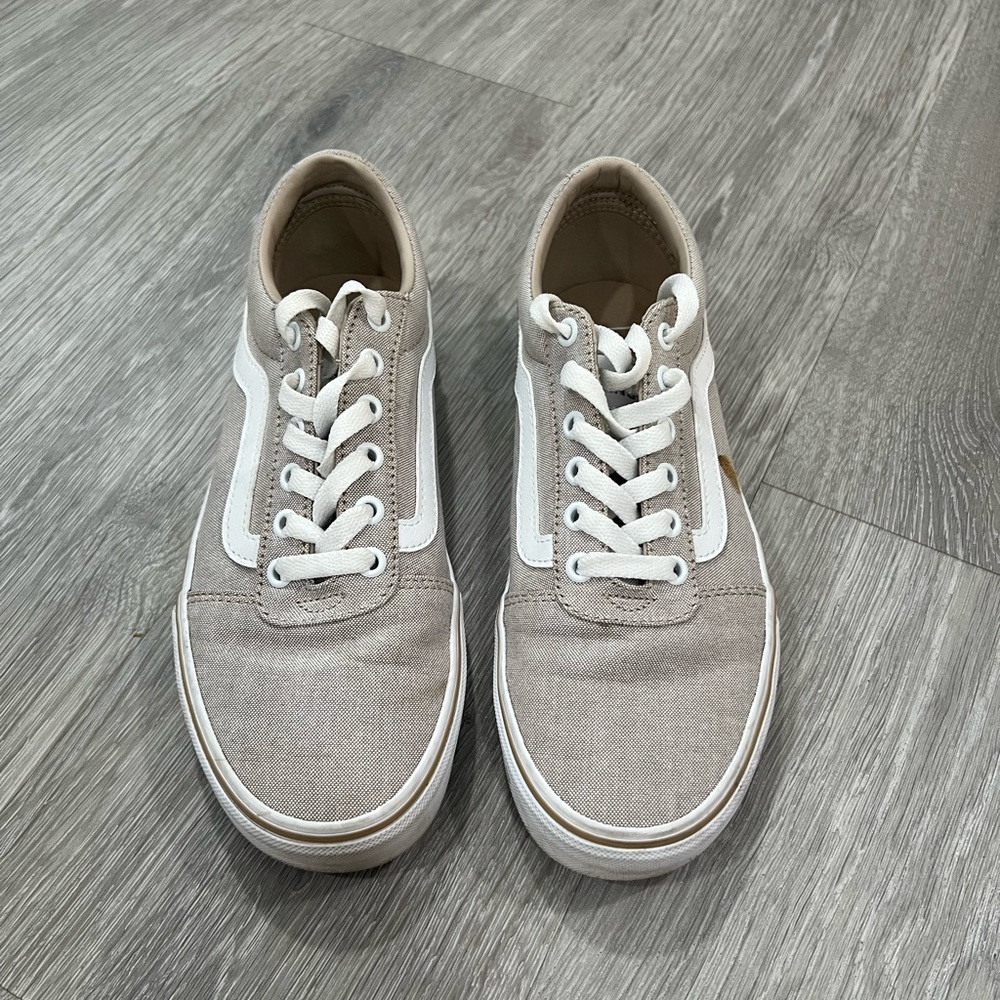 Vans Beige and White Sneakers